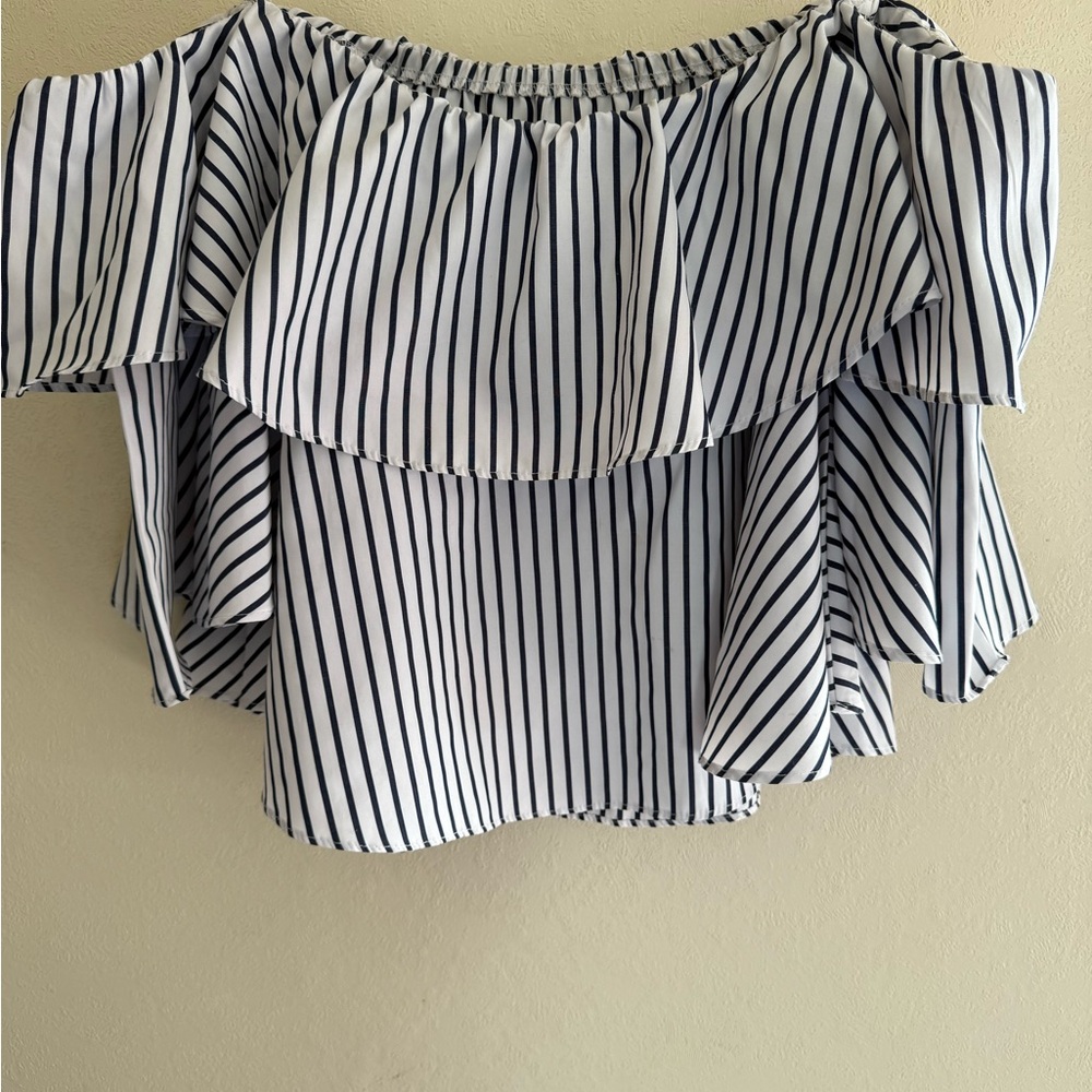 Striped Off-Shoulder Women's Top